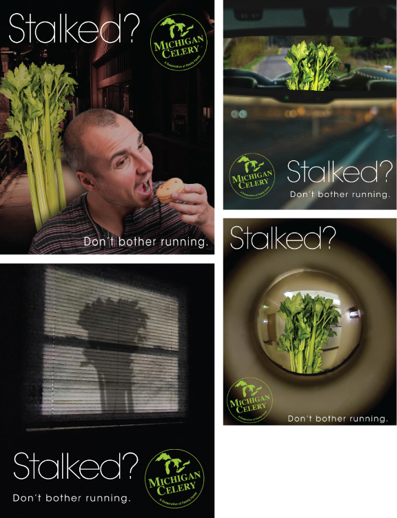 Stalked Campaign: Michigan Celery "Stalked?" ads